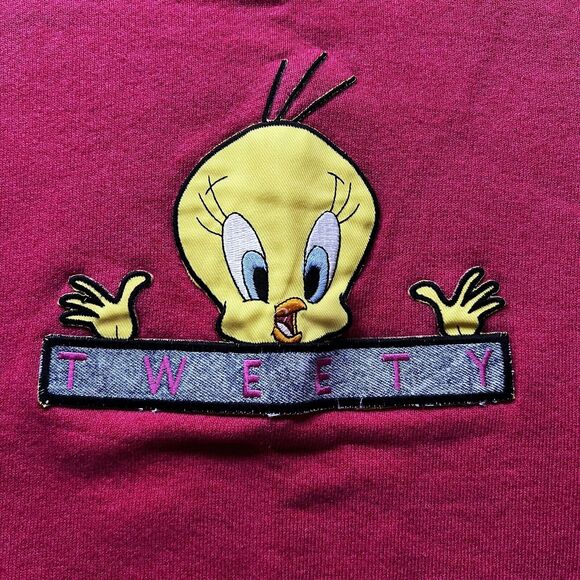 Looney Tunes Tweety Bird Vintage Red Sweatshirt Women’s Size Large 1997 USA - Picture 9 of 10
